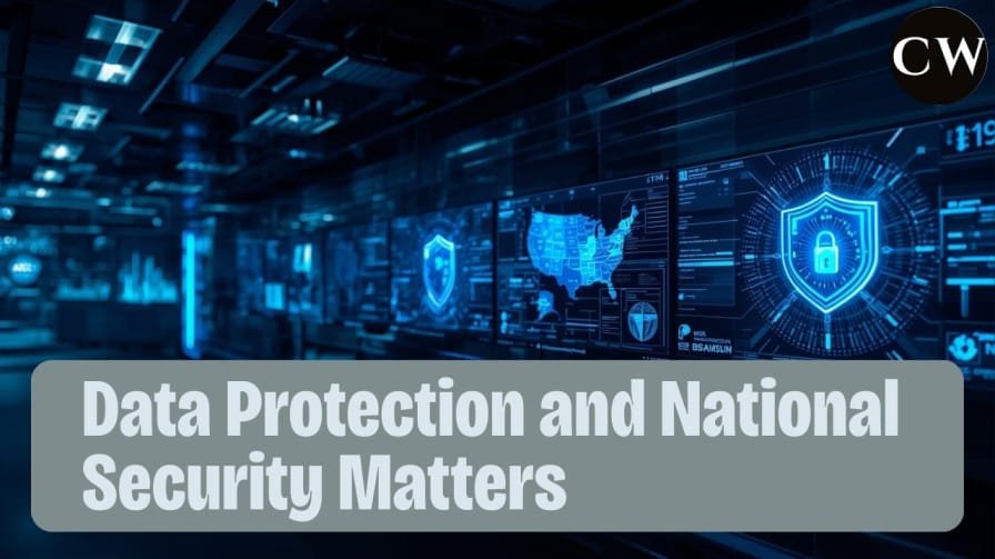 Professional featured image showing digital security icons and a national network map, representing data protection, data sovereignty, and national security concepts.