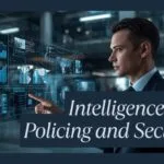 “Academic featured image showing law enforcement data analysis and security governance concepts, representing intelligence-led policing and preventive security strategies.