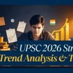 UPSC 2026 Strategy thumbnail showing 2025 trend analysis and 300 high-yield topics for civil services exam preparation