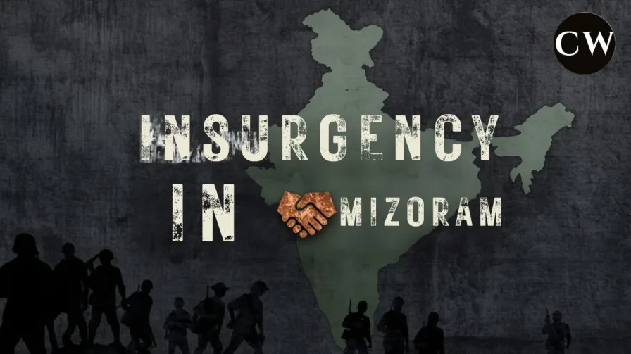 Insurgency in Mizoram featuring the 1966 MNF uprising, causes of insurgency, and the Mizoram Peace Accord 1986 – Internal Security topic for UPSC and JKAS preparation