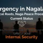 UPSC/JKAS Internal Security topic explaining the insurgency in Nagaland, its historical roots, Naga peace process, and current status in Northeast India.